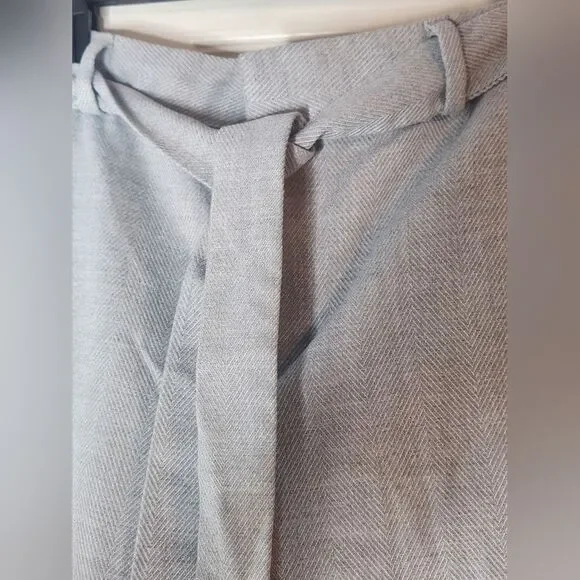 Banana Republic 6 CurvyAvery Gray HerringbonePrint Belted FullLength Women Pants - Picture 5 of 7